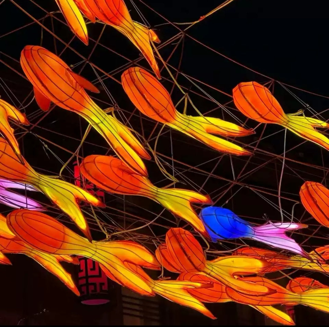 Giant Illuminated Koi Motif Light