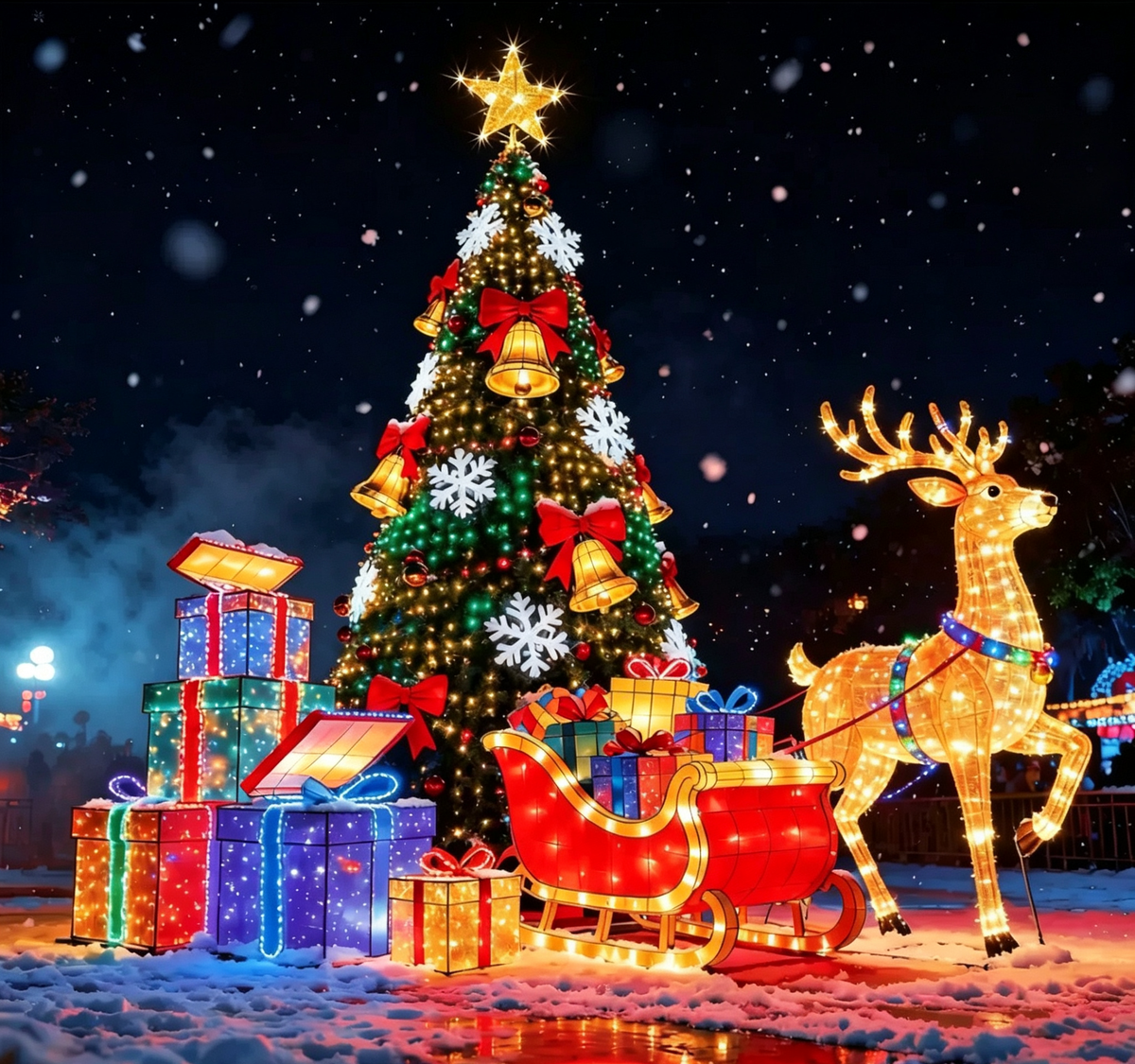 Christmas Tree and Reindeer LED Lanterns