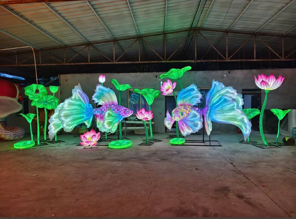 Hanging Festival Fish Light Sculpture