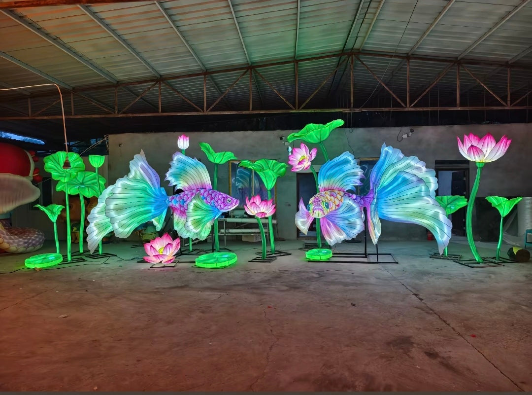 Hanging Festival Fish Light Sculpture