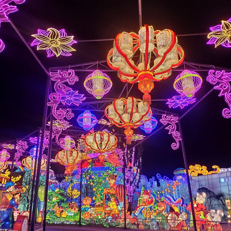 Floral Chinese Silk Lantern