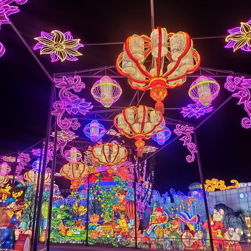 Floral Chinese Silk Lantern