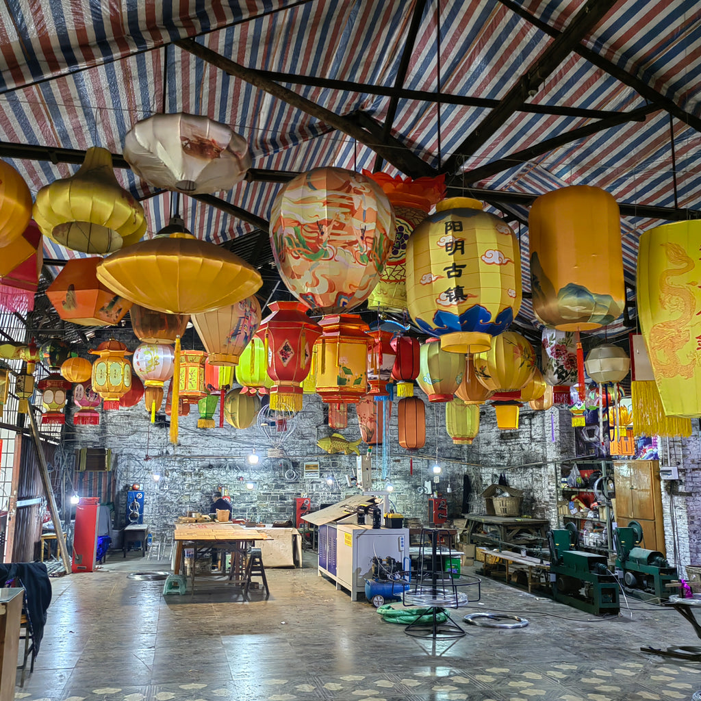 Floral Chinese Silk Lantern