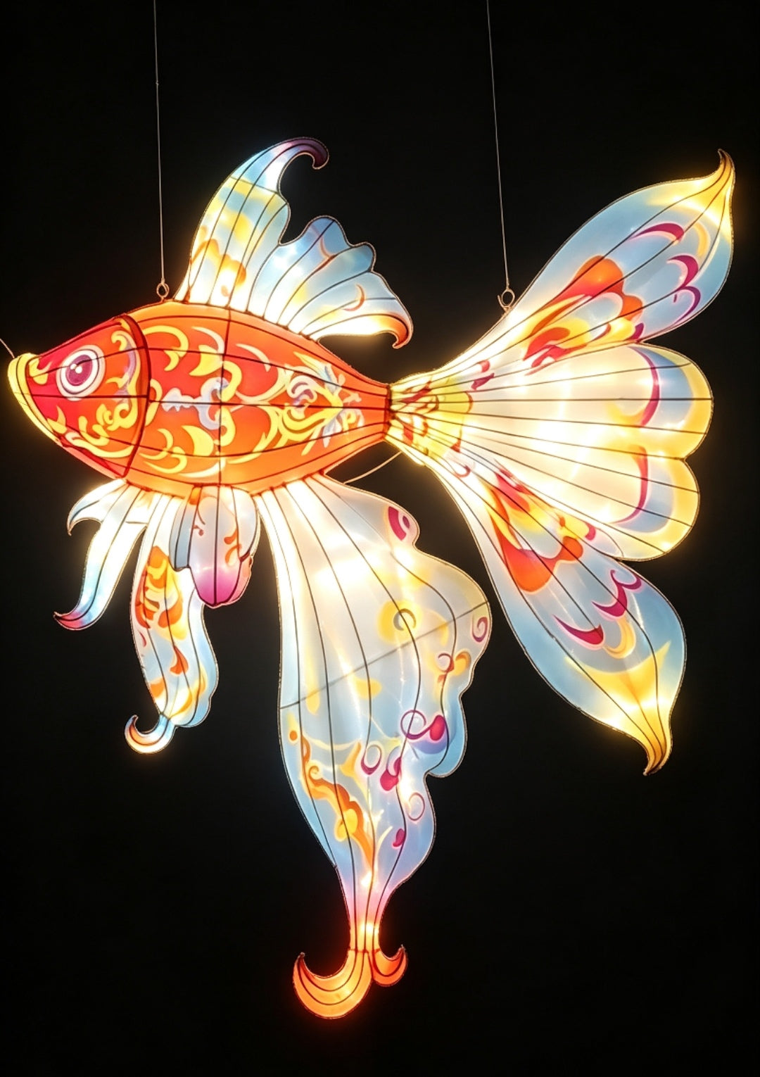 Festival Hanging Koi Light Sculpture