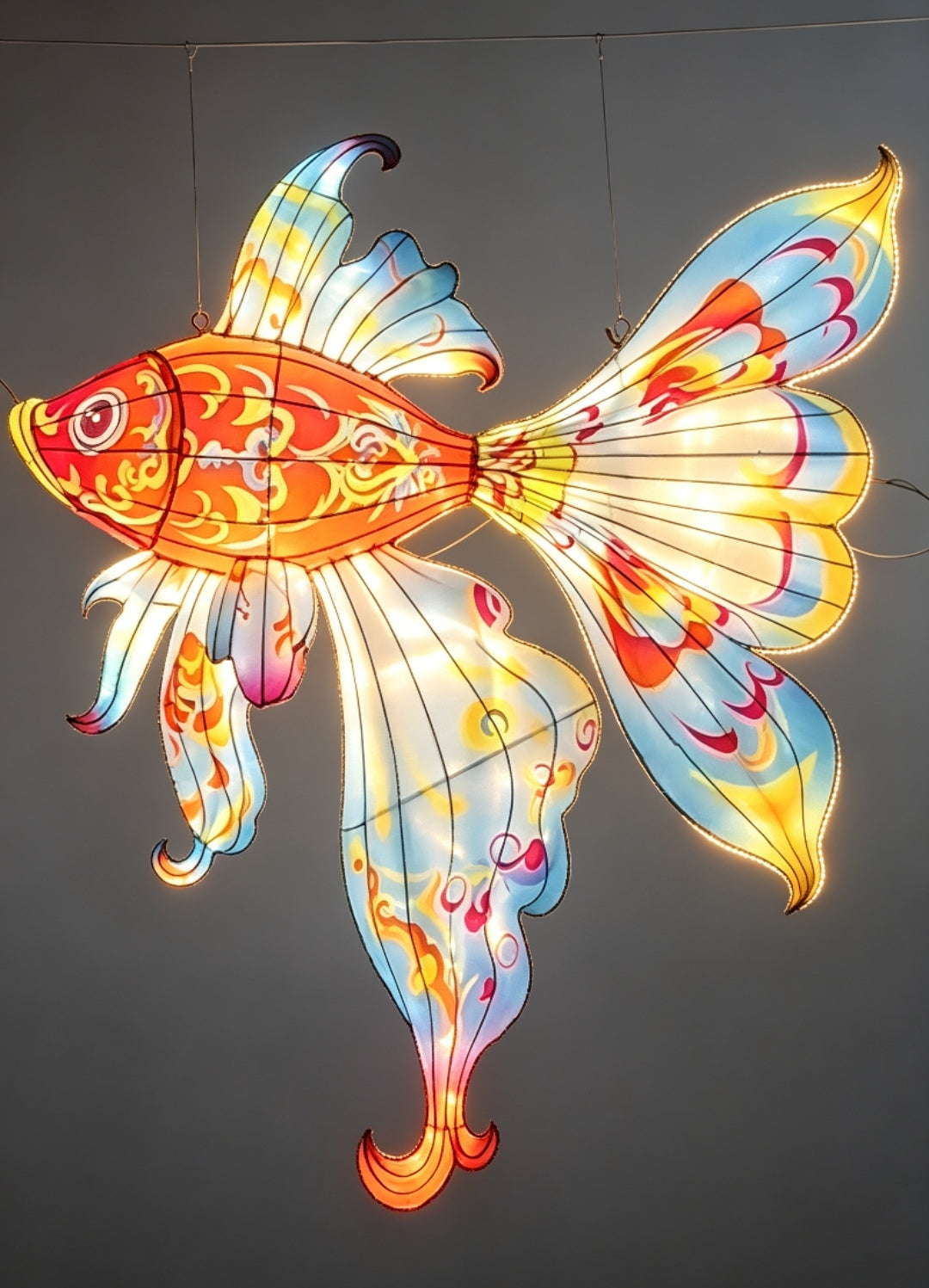 Festival Hanging Koi Light Sculpture