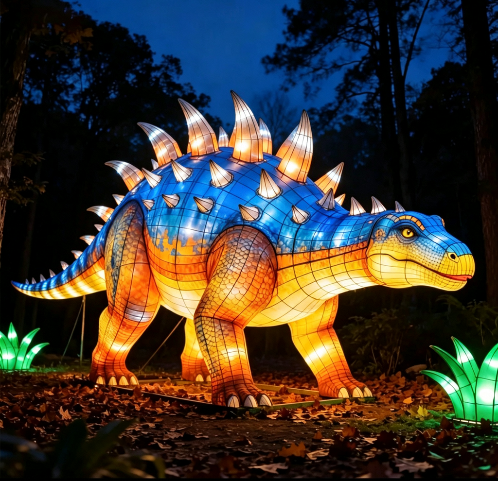 Outdoor Dinosaur Festival Light Sculpture