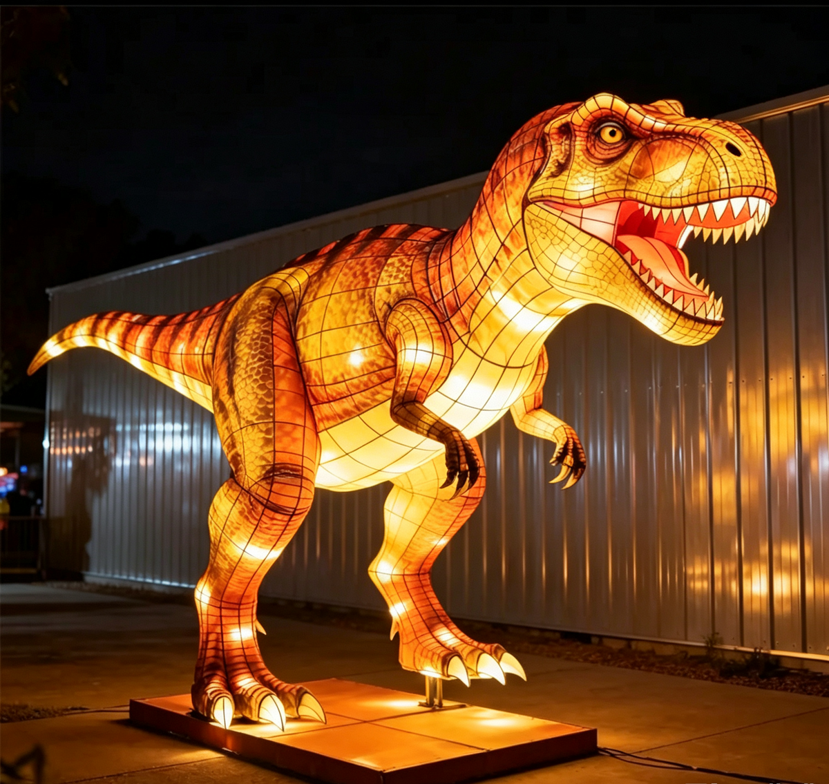 Outdoor Dinosaur Festival Light Sculpture